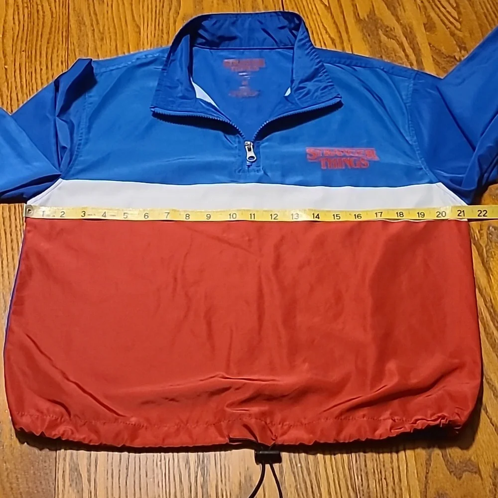 Stranger Things Blue and Red Windbraker Pullover Jacket - Men's Medium